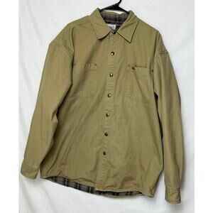 Carhartt Mens L Brown Rugged Flex Shirt Jacket Blanket Lined Detroit Made S96GKH